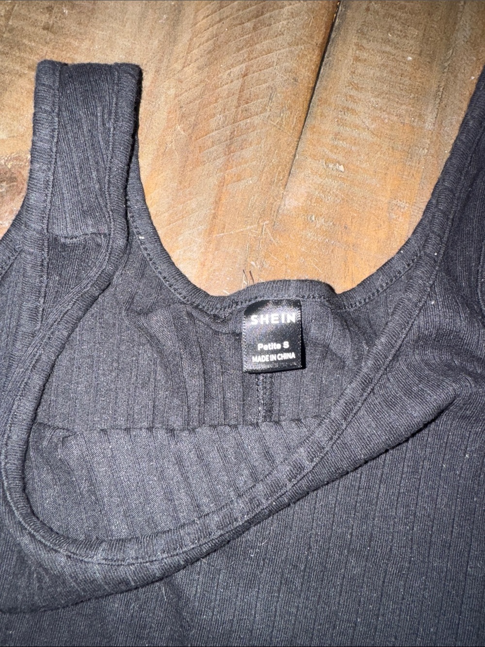 Petite SHEIN Black Ribbed Tank Romper - Women's Sleeveless Knit Top - Picture 3 of 3